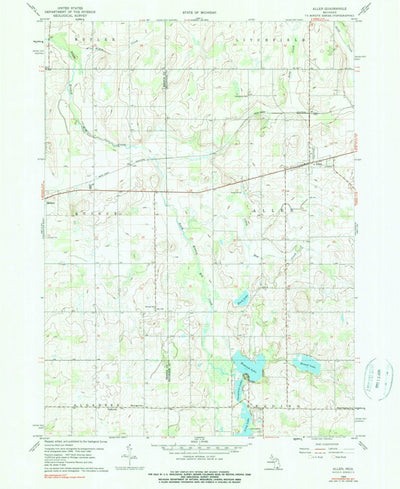 United States Geological Survey Allen, MI (1960, 24000-Scale) digital map