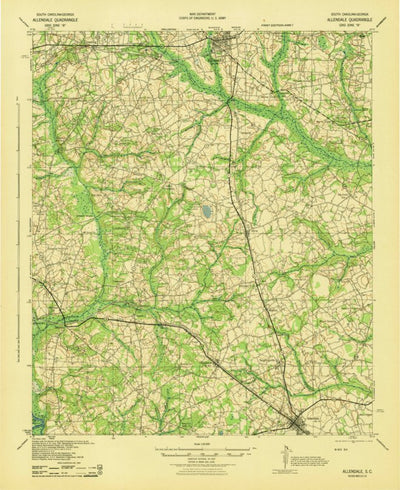 United States Geological Survey Allendale, SC-GA (1943, 62500-Scale) digital map