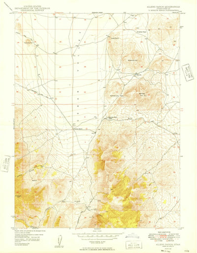 United States Geological Survey Allens Ranch, UT (1949, 24000-Scale) digital map