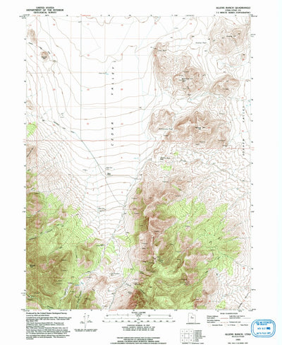 United States Geological Survey Allens Ranch, UT (1993, 24000-Scale) digital map