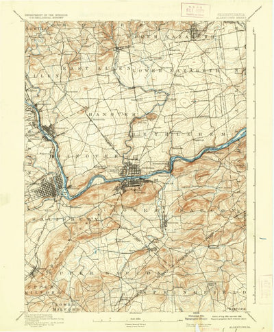 United States Geological Survey Allentown, PA (1894, 62500-Scale) digital map
