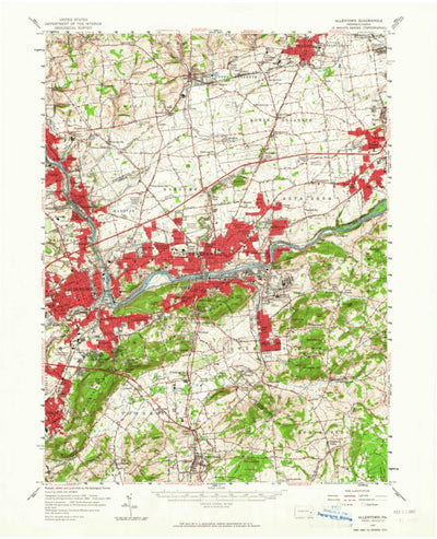United States Geological Survey Allentown, PA (1957, 62500-Scale) digital map