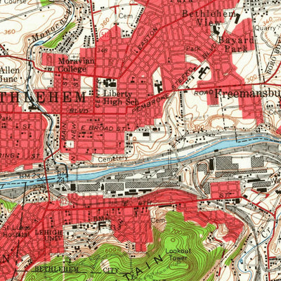 United States Geological Survey Allentown, PA (1957, 62500-Scale) digital map