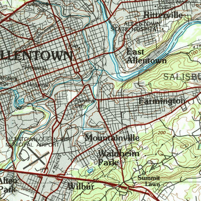 United States Geological Survey Allentown, PA-NJ (1984, 100000-Scale) digital map