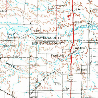 United States Geological Survey Alliance, NE-SD (1955, 250000-Scale) digital map