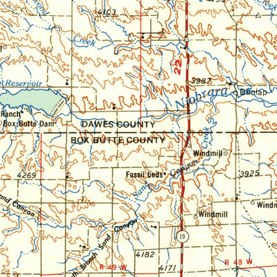 United States Geological Survey Alliance, NE-SD (1958, 250000-Scale) digital map