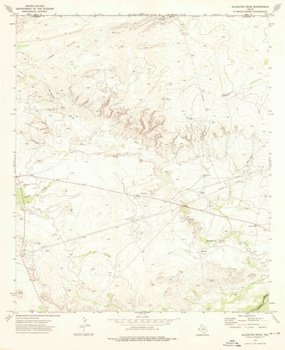 United States Geological Survey Alligator Draw, TX (1973, 24000-Scale) digital map