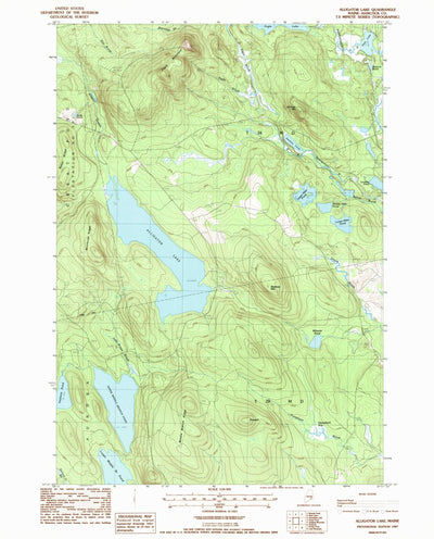United States Geological Survey Alligator Lake, ME (1987, 24000-Scale) digital map