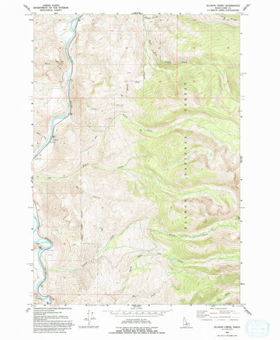 United States Geological Survey Allison Creek, ID (1962, 24000-Scale) digital map