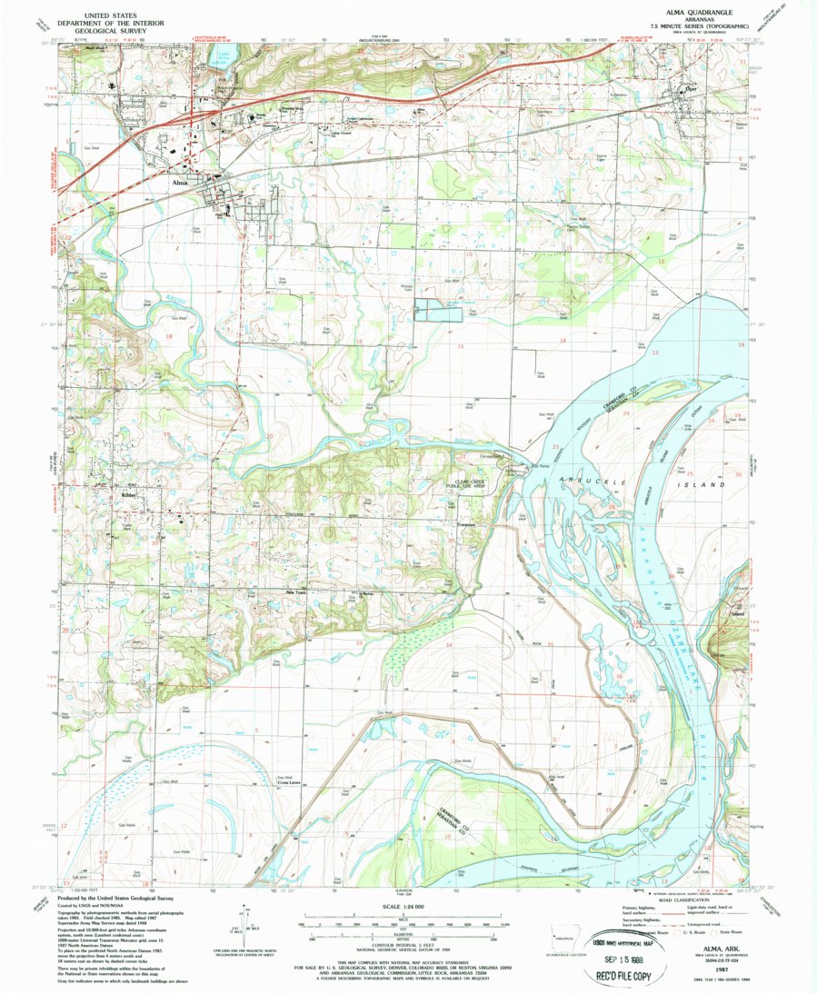 Alma, AR (1987, 24000-Scale) Map by United States Geological Survey ...