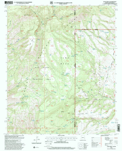 United States Geological Survey Alma Mesa, AZ-NM (1997, 24000-Scale) digital map
