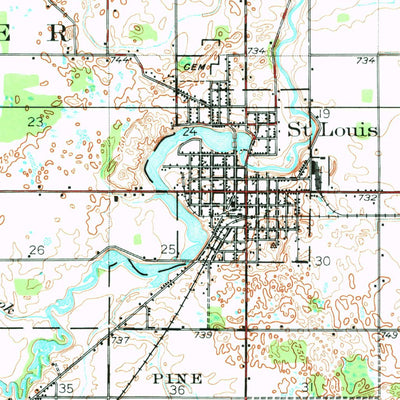 United States Geological Survey Alma, MI (1935, 62500-Scale) digital map