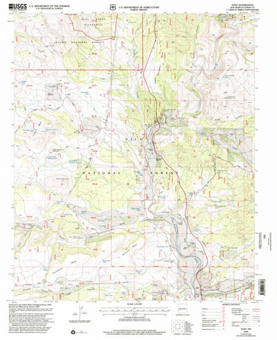 United States Geological Survey Alma, NM (1999, 24000-Scale) digital map