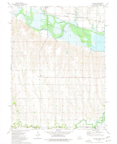 United States Geological Survey Alma SW, NE-KS (1974, 24000-Scale) digital map