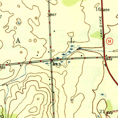 United States Geological Survey Almont, MI (1945, 24000-Scale) digital map
