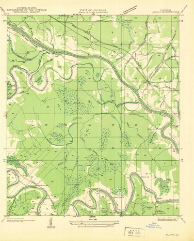 United States Geological Survey Aloha, LA (1937, 31680-Scale) digital map
