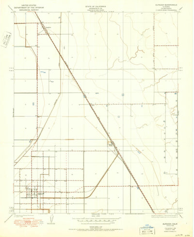 United States Geological Survey Alpaugh, CA (1950, 24000-Scale) digital map
