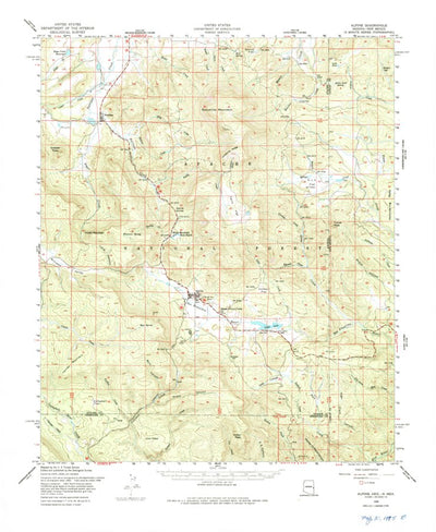 United States Geological Survey Alpine, AZ-NM (1958, 62500-Scale) digital map