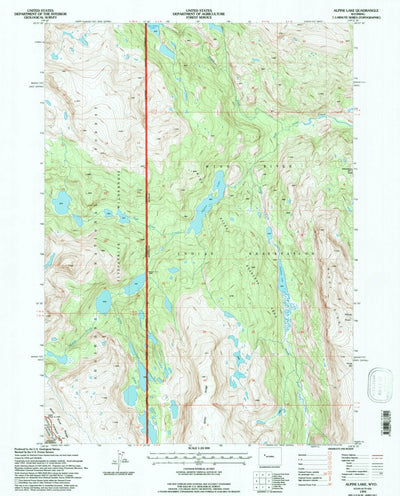 United States Geological Survey Alpine Lake, WY (1991, 24000-Scale) digital map