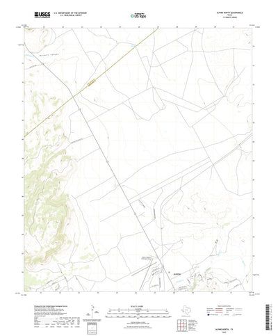 United States Geological Survey Alpine North, TX (2022, 24000-Scale) digital map