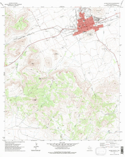 United States Geological Survey Alpine South, TX (1972, 24000-Scale) digital map