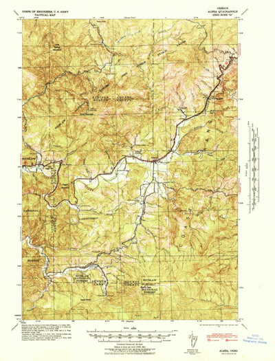 United States Geological Survey Alsea, OR (1942, 62500-Scale) digital map