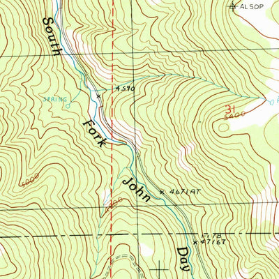 United States Geological Survey Alsup Mountain, OR (1990, 24000-Scale) digital map