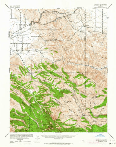 United States Geological Survey Altamont, CA (1942, 62500-Scale) digital map