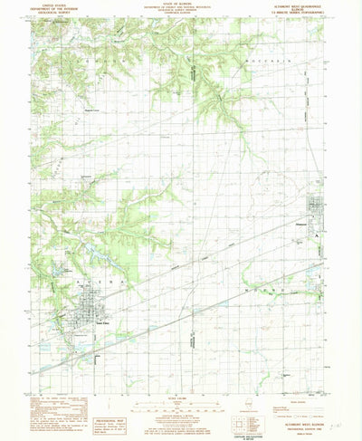 United States Geological Survey Altamont West, IL (1982, 24000-Scale) digital map