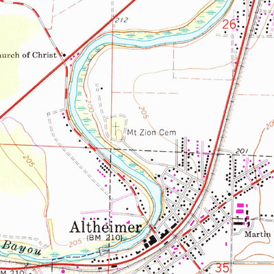 United States Geological Survey Altheimer, AR (1964, 24000-Scale) digital map