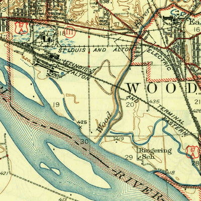 United States Geological Survey Alton, IL-MO (1934, 62500-Scale) digital map