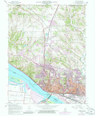 United States Geological Survey Alton, IL-MO (1954, 24000-Scale) digital map