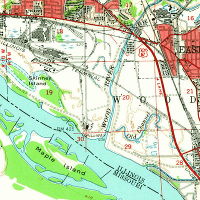 United States Geological Survey Alton, IL-MO (1955, 62500-Scale) digital map