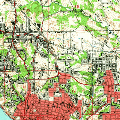 United States Geological Survey Alton, IL-MO (1955, 62500-Scale) digital map