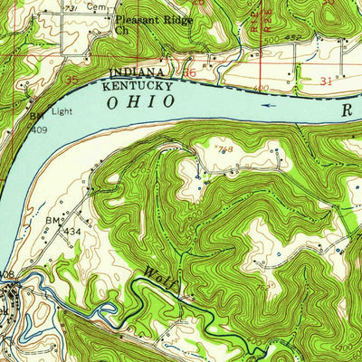 United States Geological Survey Alton, IN-KY (1950, 62500-Scale) digital map