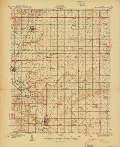 United States Geological Survey Altoona, KS (1939, 48000-Scale) digital map