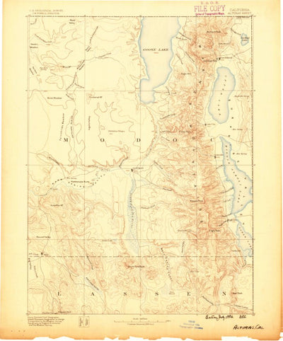 United States Geological Survey Alturas E, CA-OR-NV (1886, 250000-Scale) digital map
