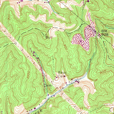 United States Geological Survey Alum Creek, WV (1958, 24000-Scale) digital map