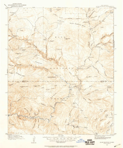 United States Geological Survey Alum Mountain, NM (1911, 125000-Scale) digital map