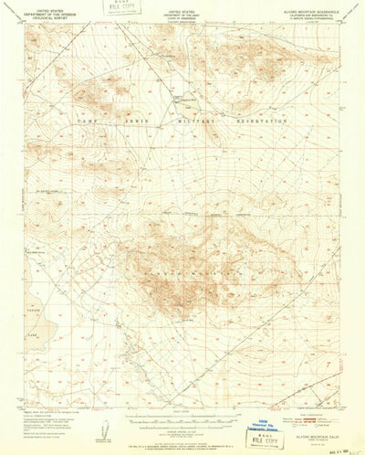United States Geological Survey Alvord Mountain, CA (1951, 62500-Scale) digital map