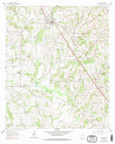 United States Geological Survey Alvord, TX (1961, 24000-Scale) digital map