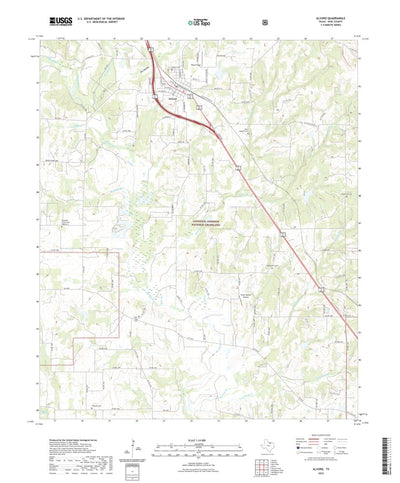 United States Geological Survey Alvord, TX (2022, 24000-Scale) digital map