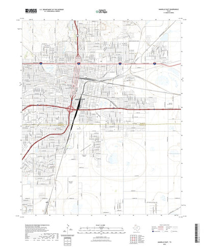 United States Geological Survey Amarillo East, TX (2022, 24000-Scale) digital map