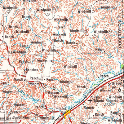 United States Geological Survey Amarillo, TX-OK (1954, 250000-Scale) digital map