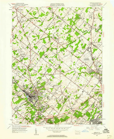 United States Geological Survey Ambler, PA (1952, 24000-Scale) digital map