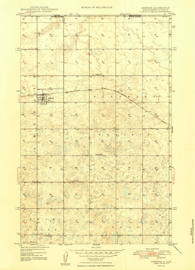United States Geological Survey Ambrose, ND (1948, 24000-Scale) digital map