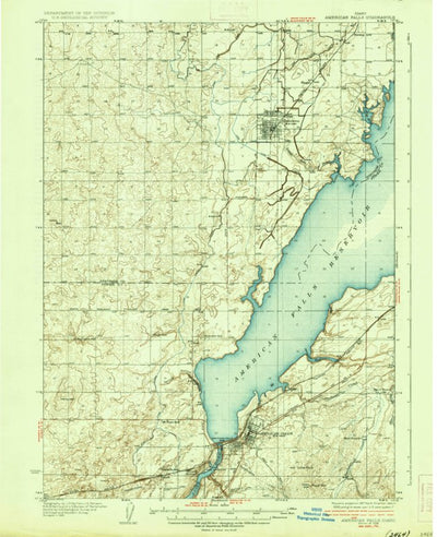 United States Geological Survey American Falls, ID (1936, 62500-Scale) digital map