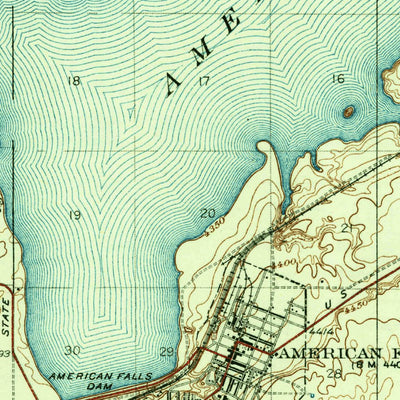 United States Geological Survey American Falls, ID (1936, 62500-Scale) digital map