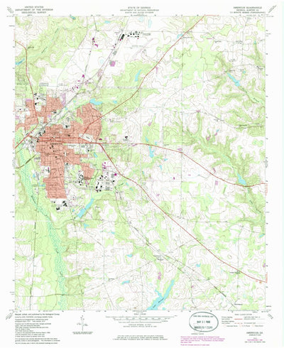 United States Geological Survey Americus, GA (1973, 24000-Scale) digital map
