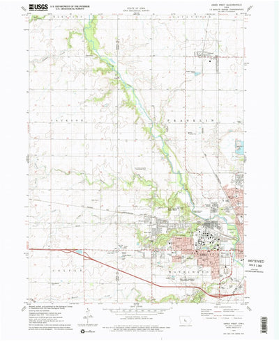 United States Geological Survey Ames West, IA (1975, 24000-Scale) digital map